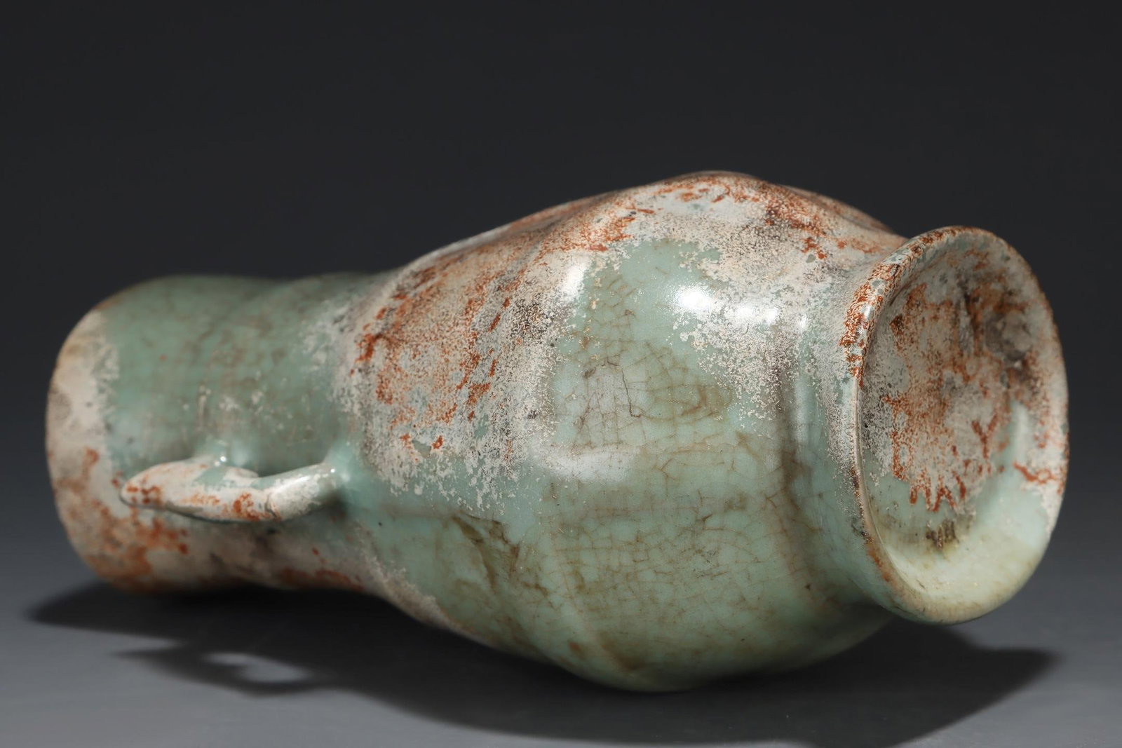 A Ru Ware Celadon Double-Eared Vase - 8
