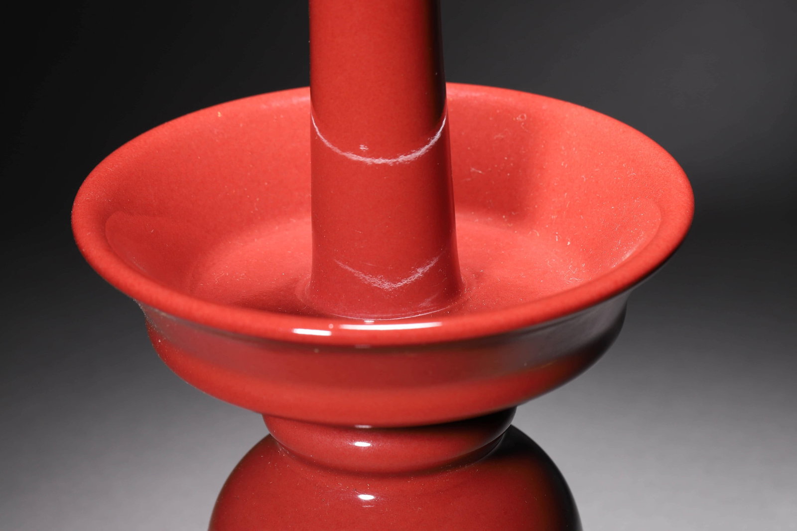 Sacrificial Red Glaze Candlestick - 4
