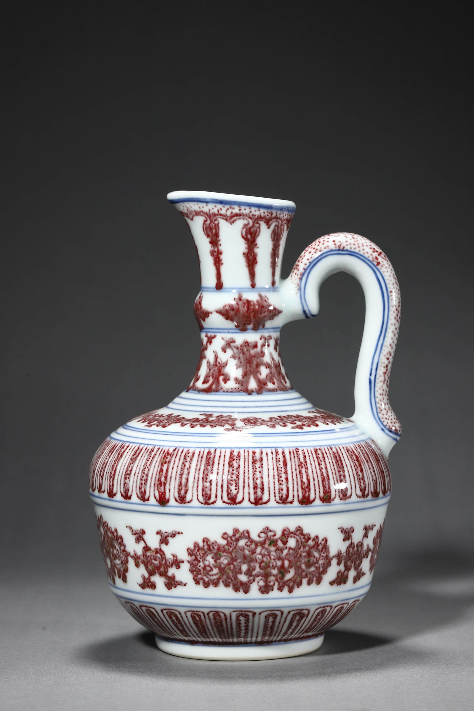 Copper-Red-Glazed Flower Ewer - 2