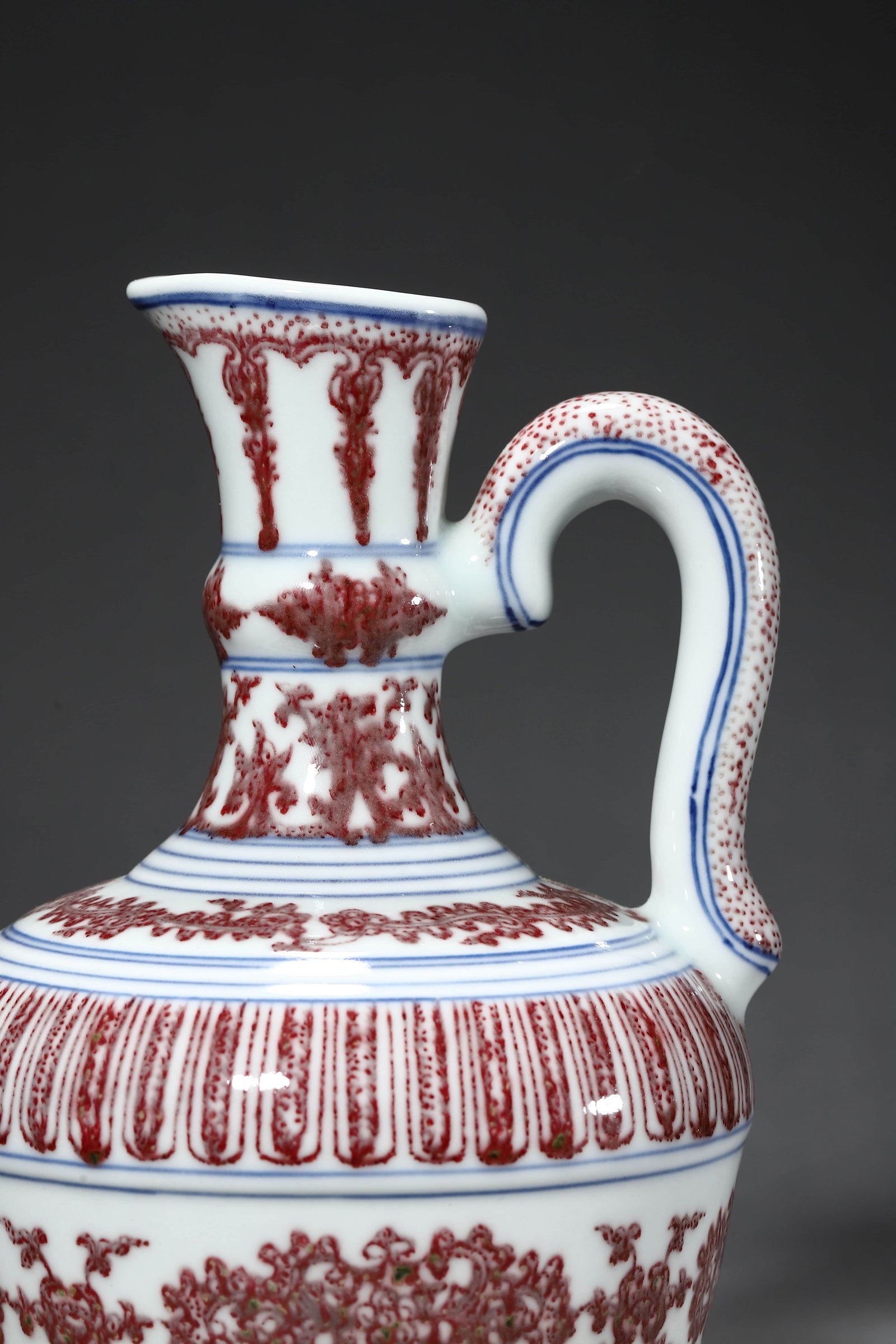 Copper-Red-Glazed Flower Ewer - 3