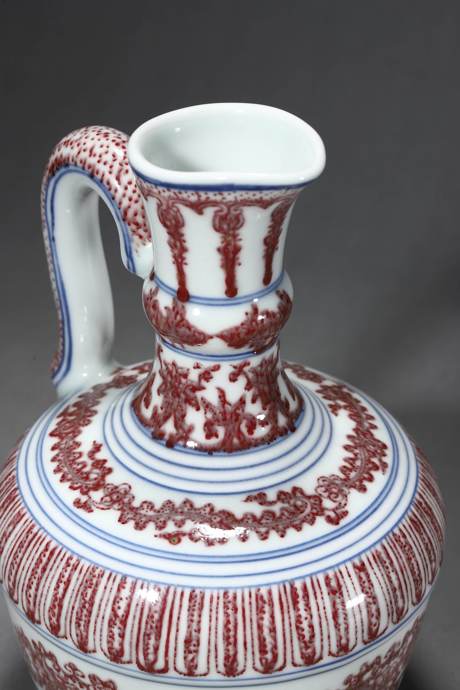 Copper-Red-Glazed Flower Ewer - 5