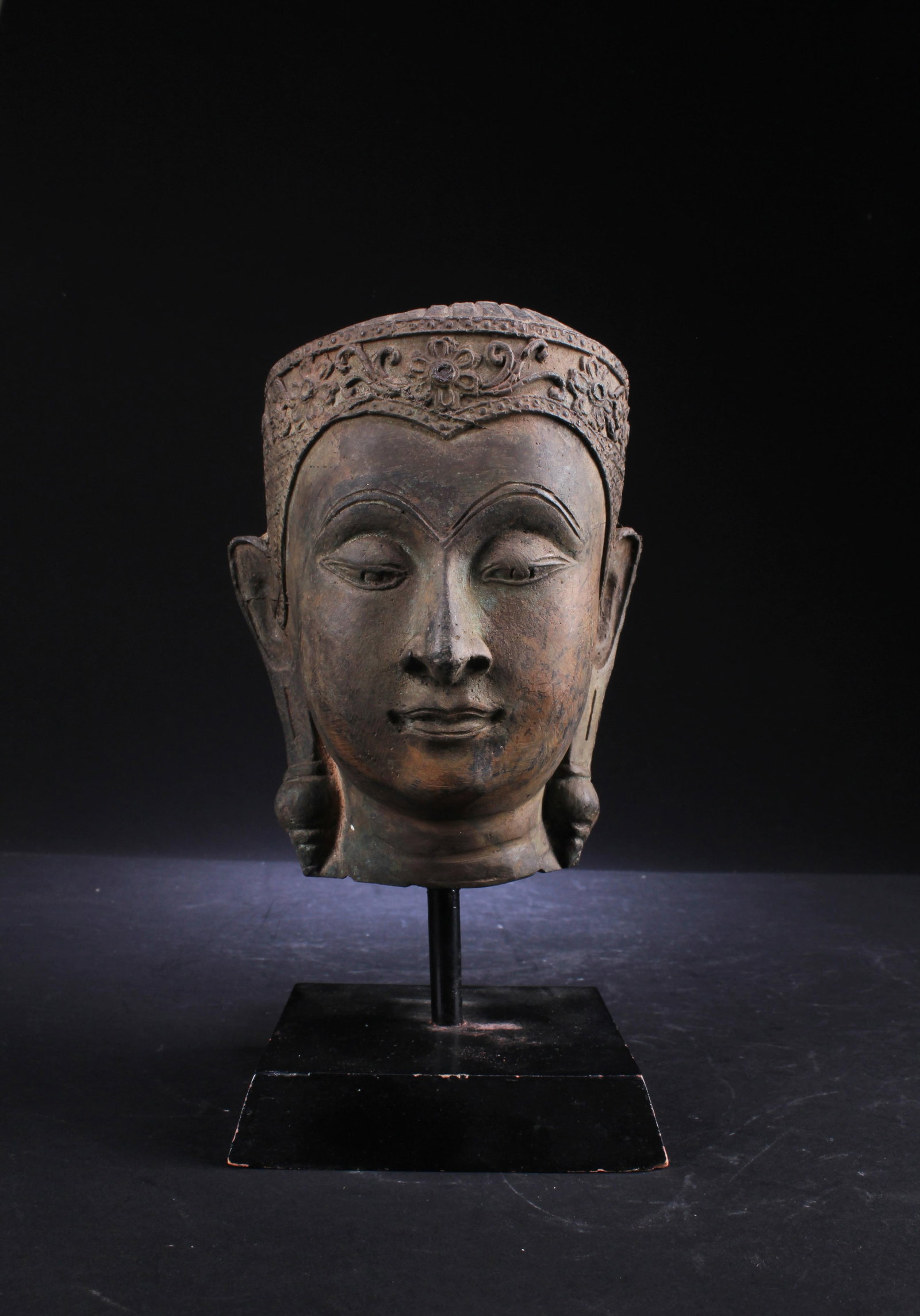 Antique Bronze Buddha Head (1 of 6)