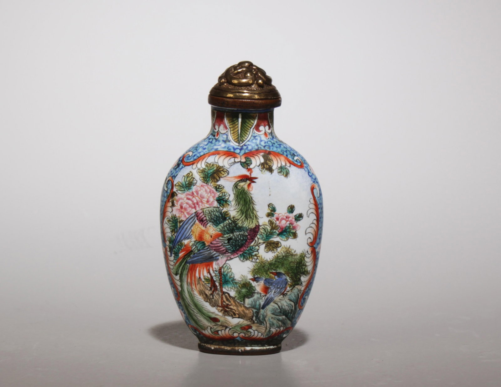 A Gilt Bronze Enamel Snuff Bottle (1 of 6)