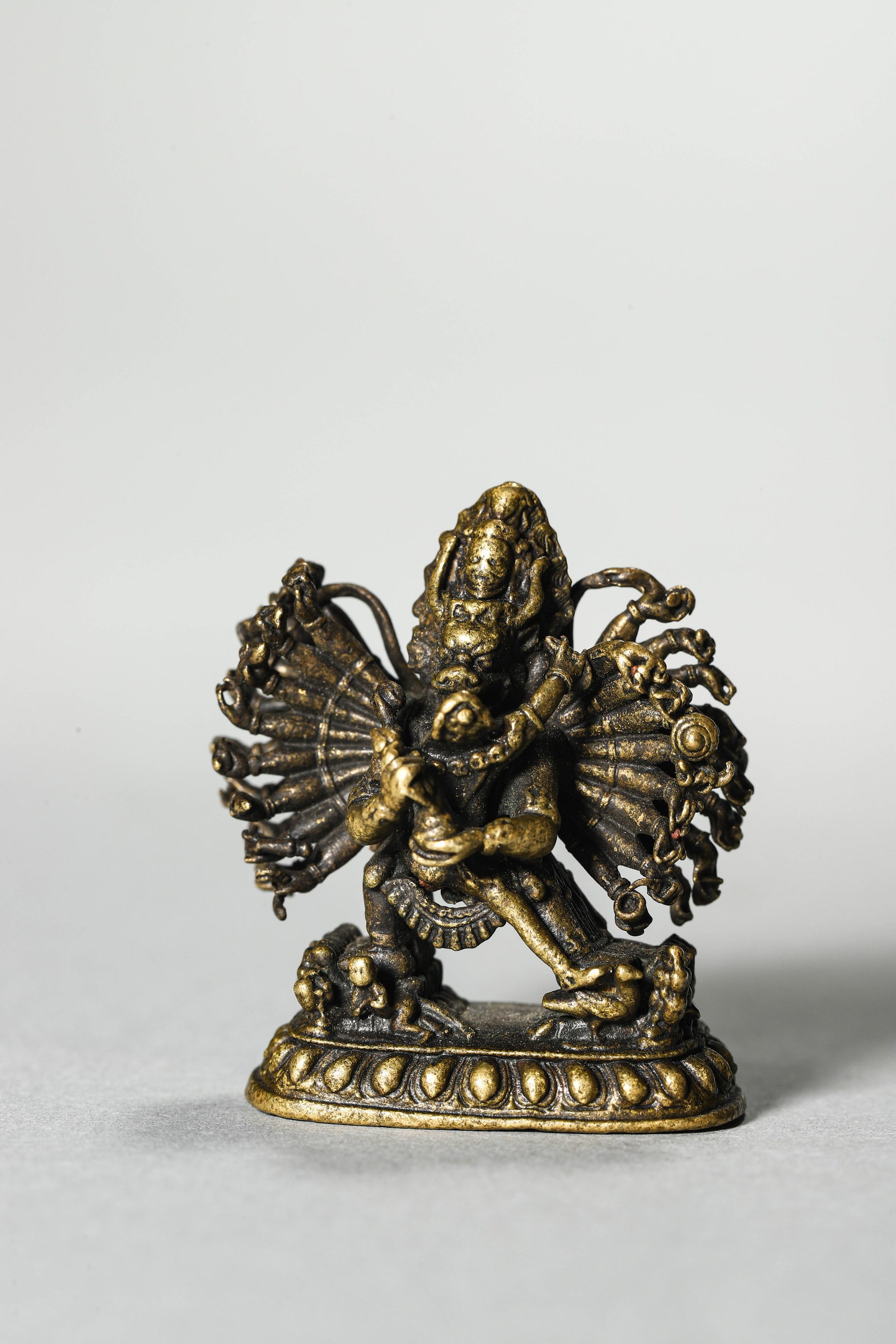 A Bronze Statue of Vajrabhairava: A Bronze Statue of Vajrabhairava. Height: 1.38in; Width: 1.18in.