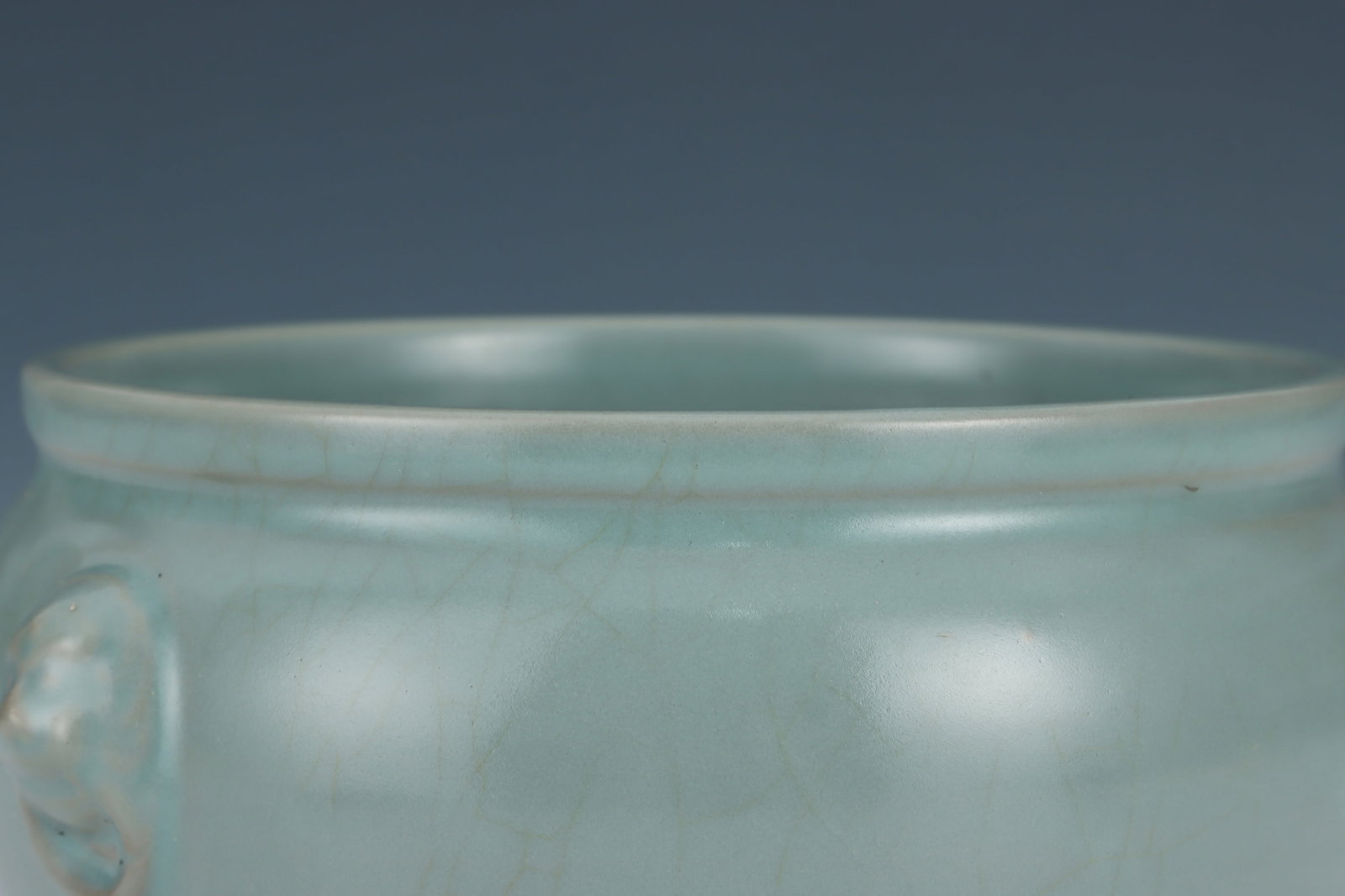 A Ru Ware Celadon Beast-Head Washer - 5