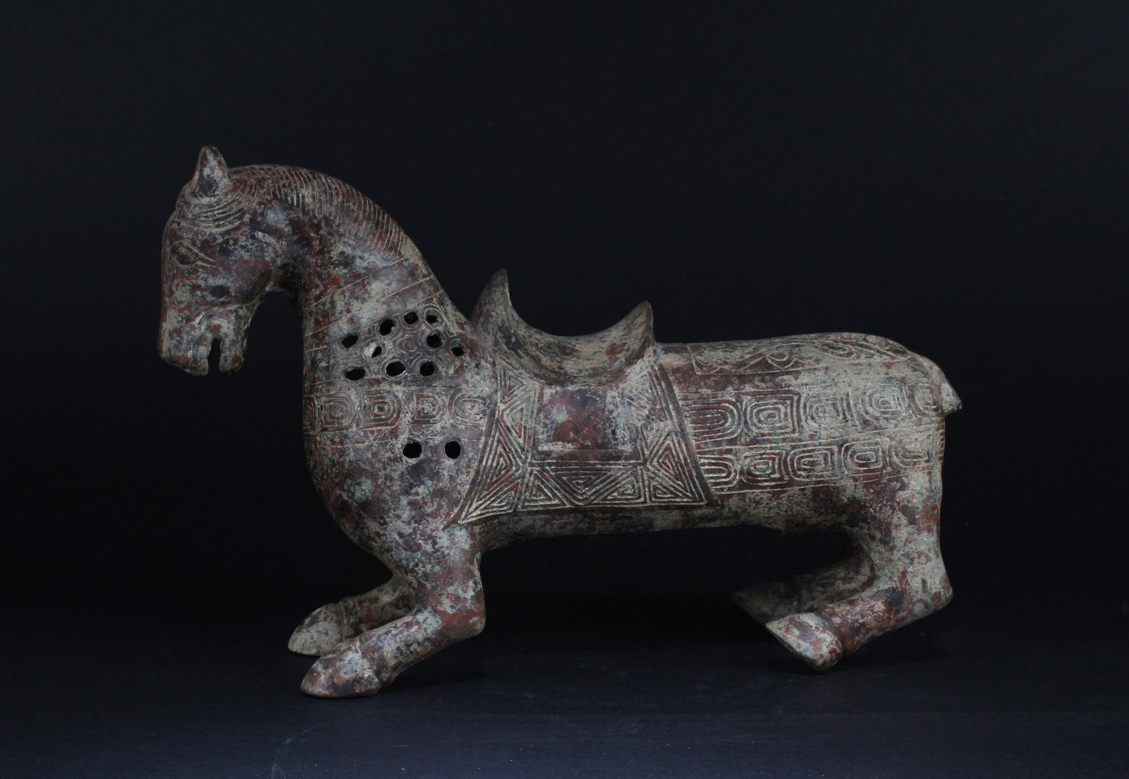 A Bronze Horse Statue: A Bronze Horse Statue. Length: 12.75"