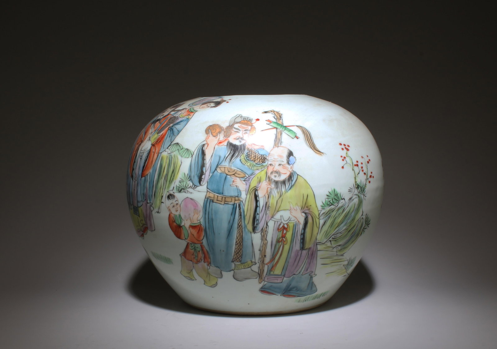 An Antique Fencai Jar: An Antique Fencai Jar. Dimensions: 9" x 7".