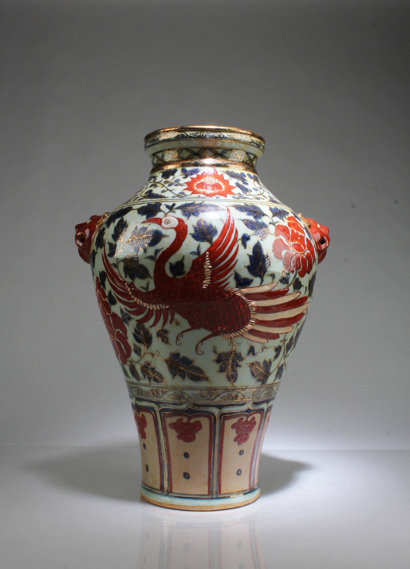 A Porcelain Meiping Vase: A Porcelain Meiping Vase. Mark at base. Height: 16"