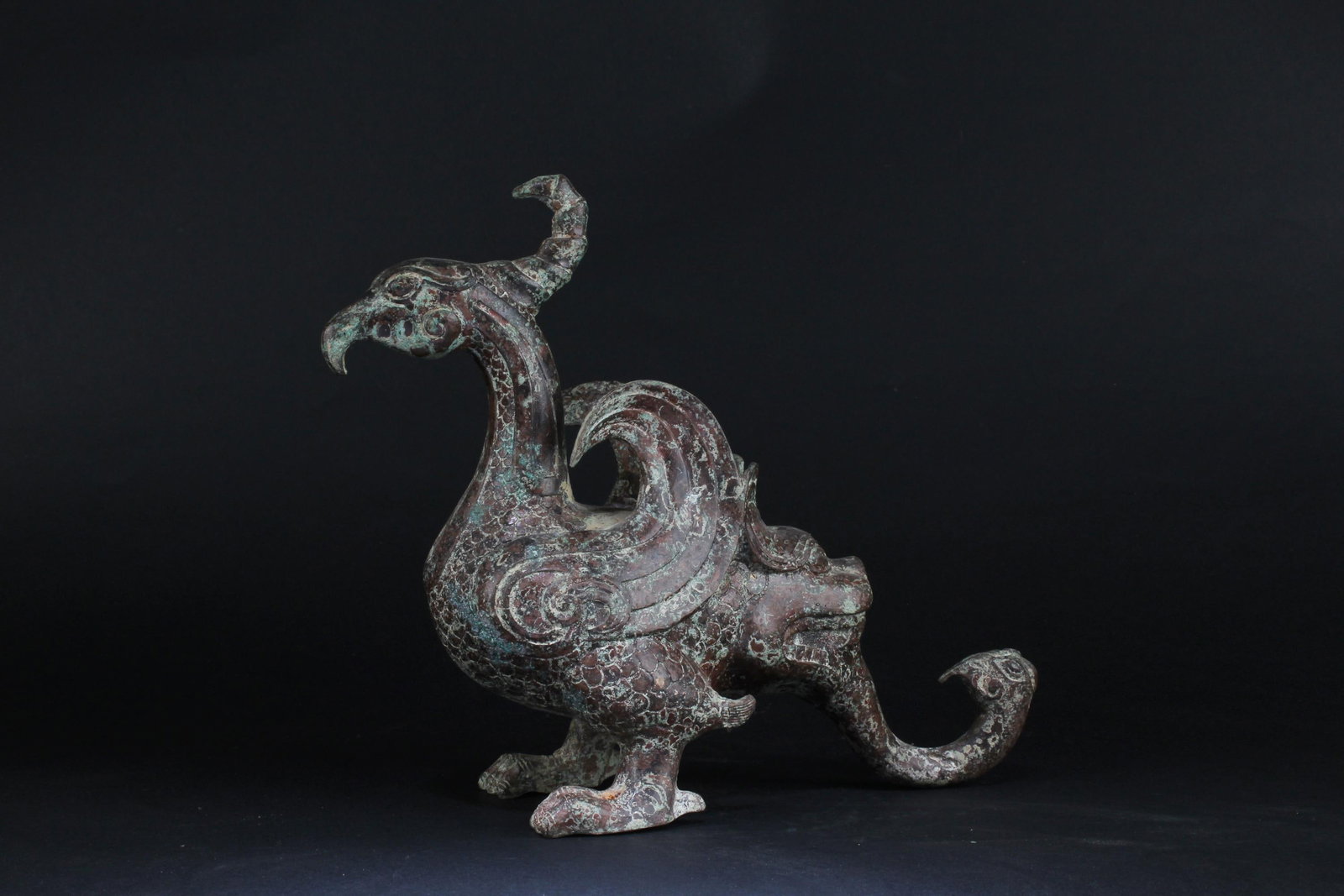 Chinese Bronze Mythical Beast Shaped Figurine: Chinese Bronze Mythical Beast Shaped Figurine. Length: 12" Height: 11"