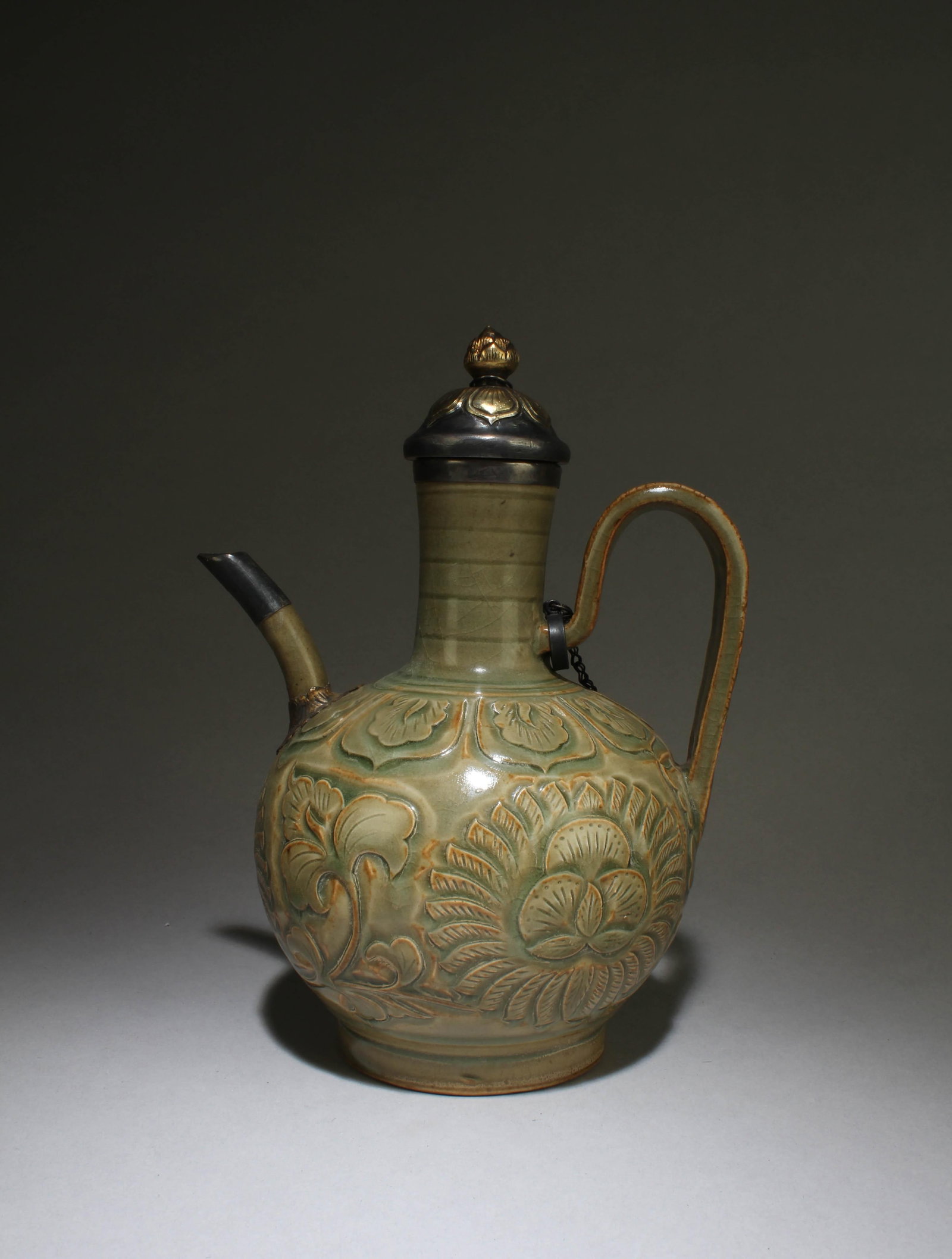 A Chinese Yaozhou Glazed Wine Pot (1 of 6)