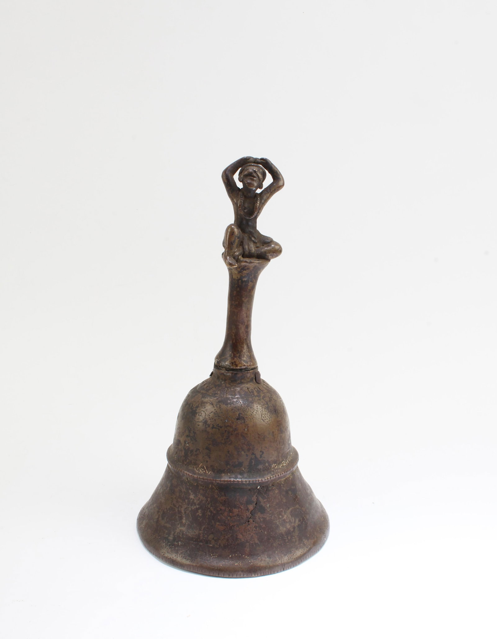Chinese Tibetan Bronze Bell, 19th C: Chinese Tibetan Bronze Bell, 19th C. Height: 8"