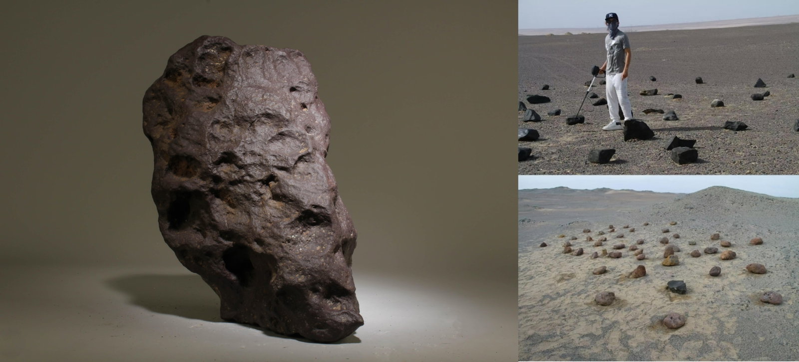 A Possible Meteorite: A Possible Meteorite. Unverified. Dimension: 15" x 9" x 7".