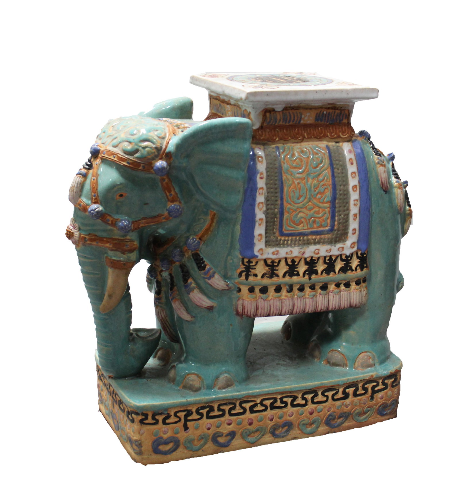 Chinese Porcelain Elephant Shaped Flower Stand (1 of 4)