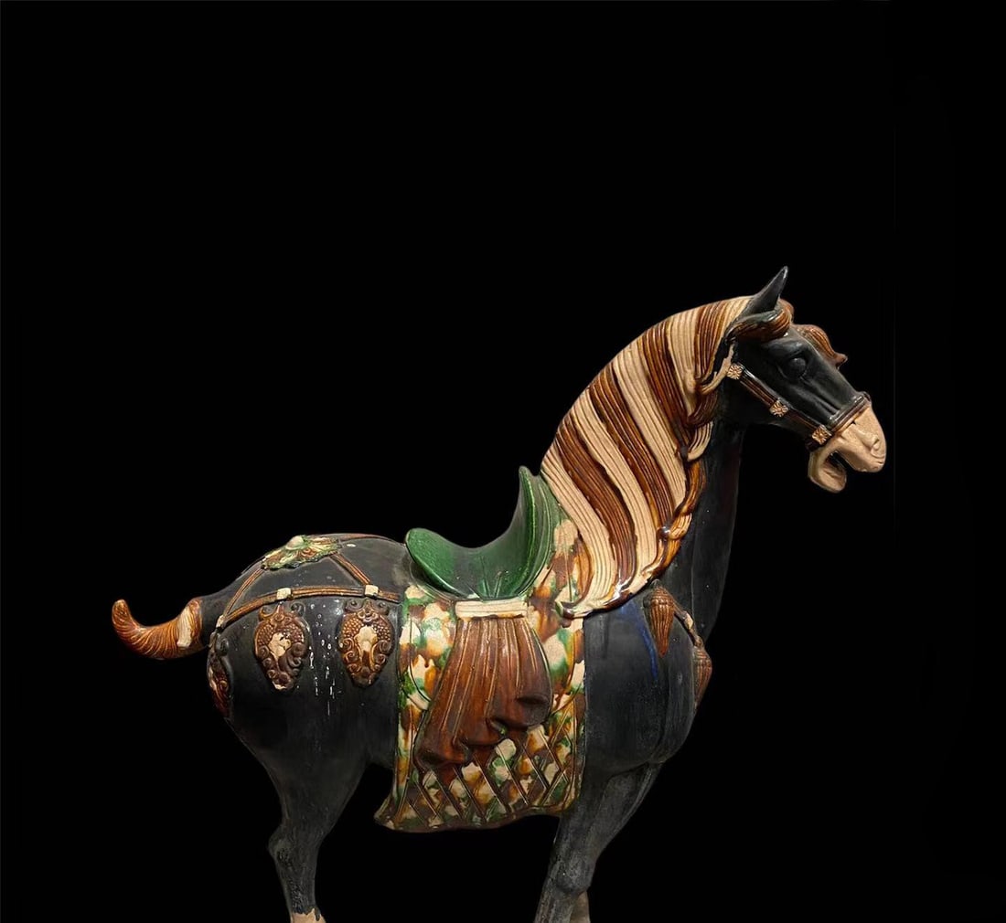 A TangSai Cai Pottery Horse Statue (1 of 5)