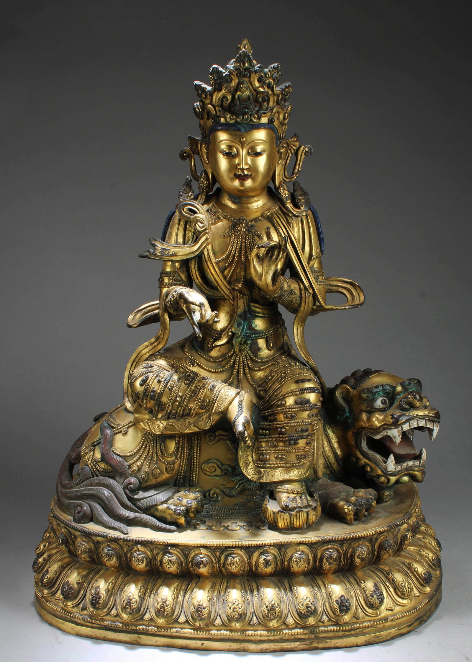 Large Ming Dynasty Gilt Bronze Bodhisattva Statue (1 of 4)