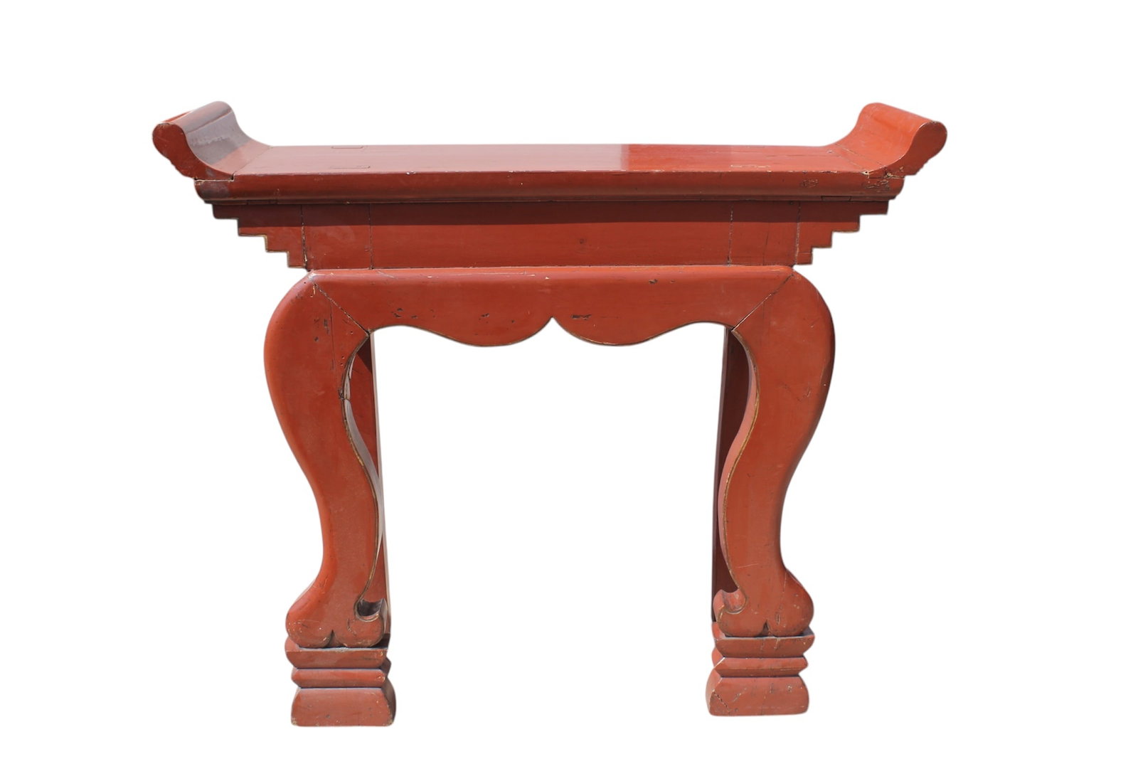 An Antique Laquer Ware Altar Table: An Antique Laquer Ware Altar Table. Dimension: 50" x 12.5" x 43".