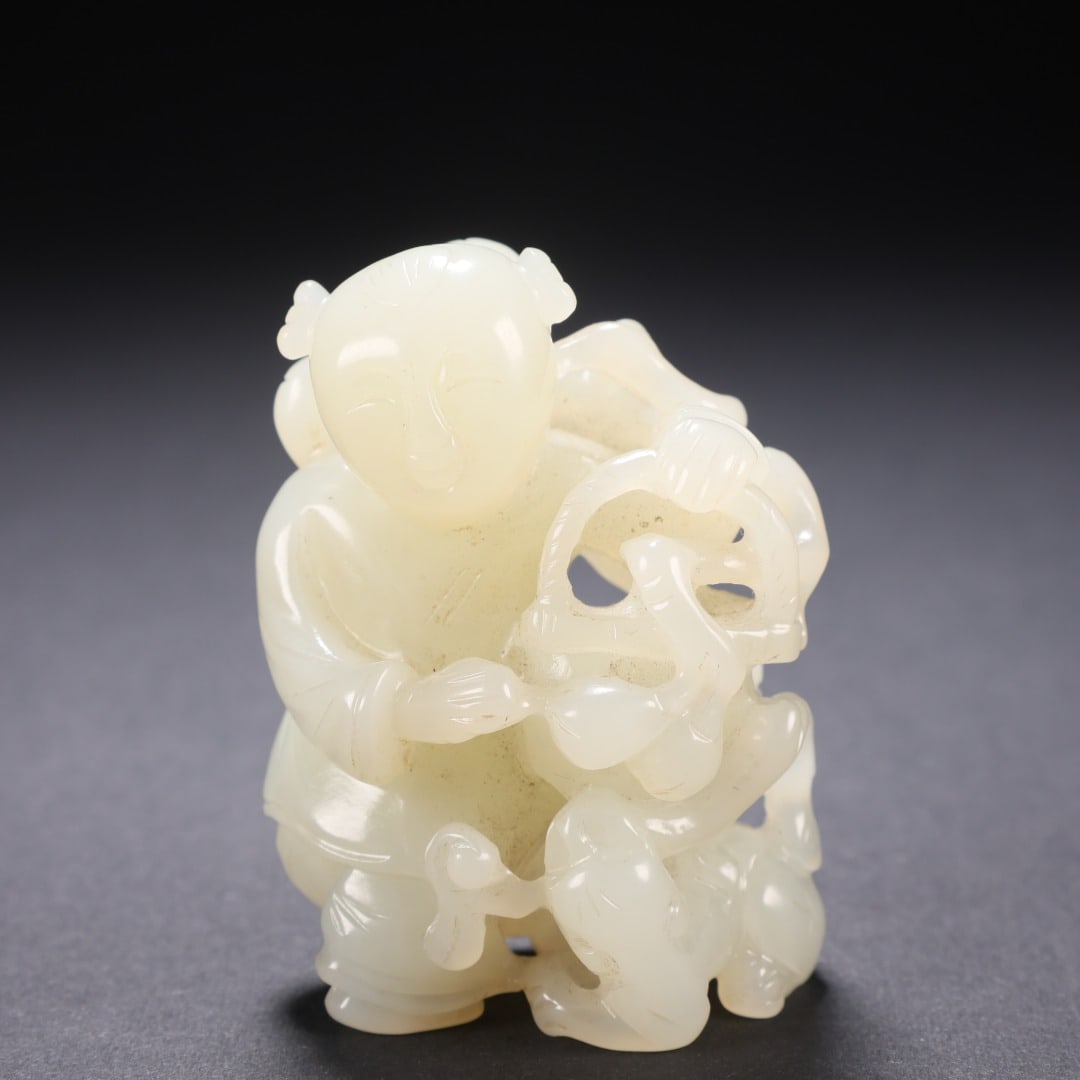 QING DYNASTY HETIAN JADE BOY (1 of 9)