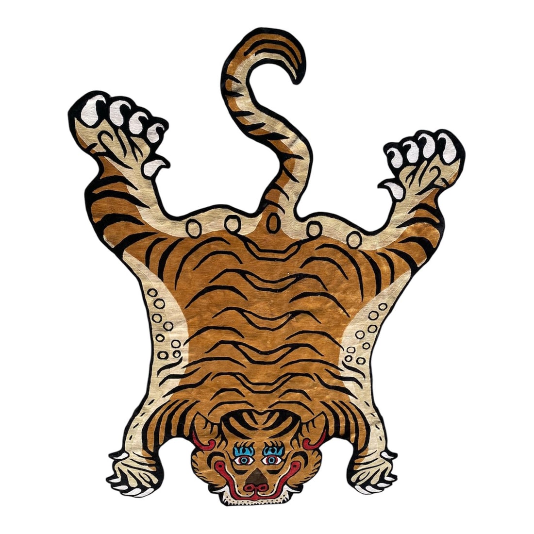 A Tibetan Tantri Silk Tiger Skin Rug (1 of 6)