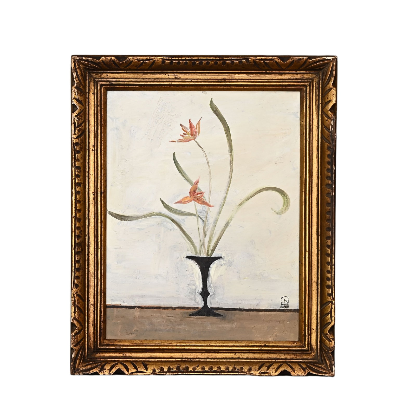 SANYU(CHINA1990-1966)ATTRIBUTED TO,OIL ON CANVAS, ORIGINAL PERIOD FRAME: SANYU(CHINA1990-1966)ATTRIBUTED TO,OIL ON CANVAS, ORIGINAL PERIOD FRAME. Image size:Height:42cm(16.54in), Width:30cm(11.81in)Outer frame size:Height:53cm(20.47in), Width:42cm(16.54in)The work retains 