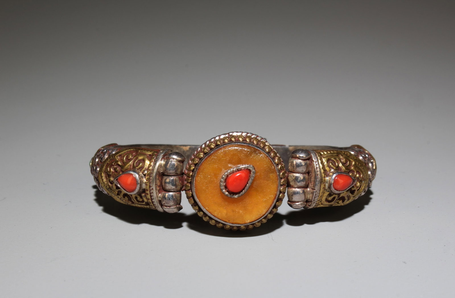 Tibetan Handmade silver and Amber Bable (1 of 6)