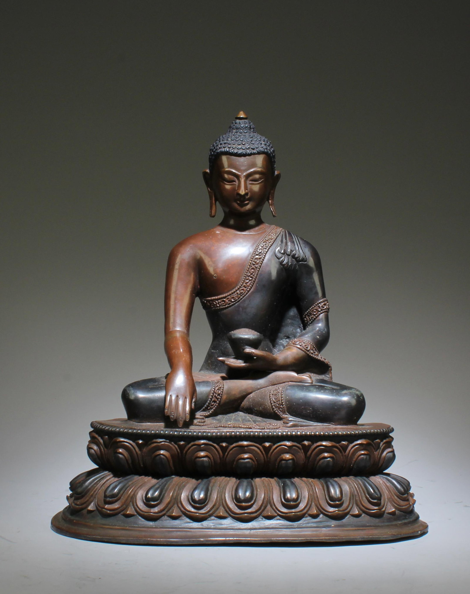A master Newar Handmade Buddha Shakyamuni sitting with touching Earth (1 of 6)