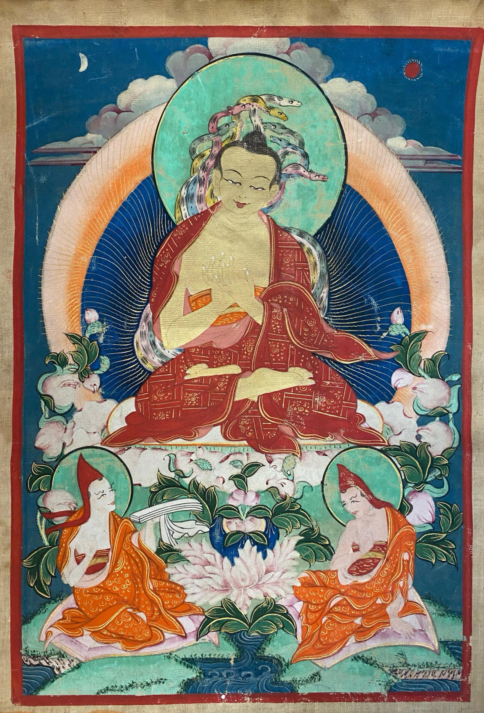 A Painting on Cloth of Buddha Nagarjuna, Mongol Circa 18th-19th cent. (1 of 5)