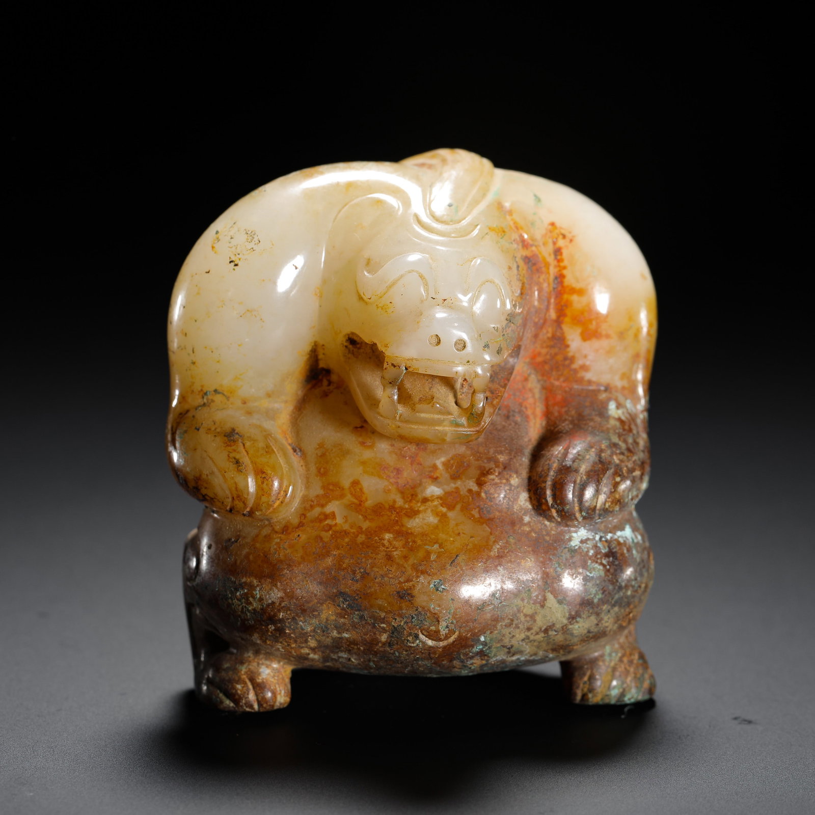 HAN DYNASTY HETIAN JADE AUSPICIOUS BEAST (1 of 11)