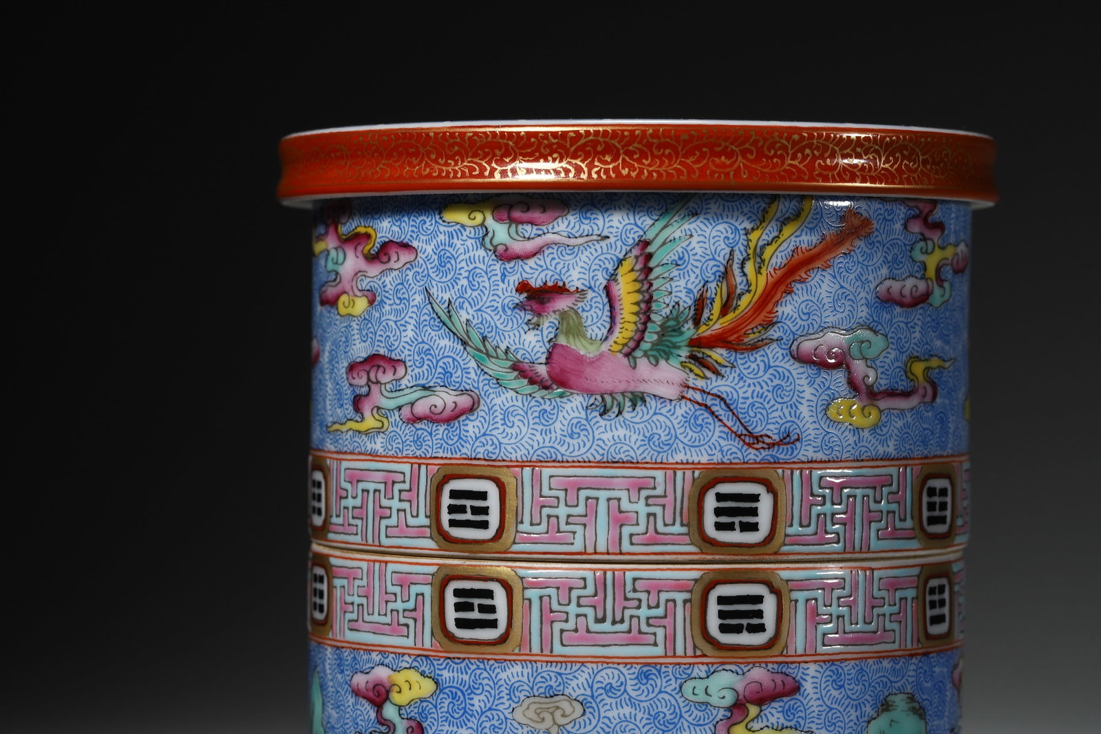 Yangcai Enamel Rotating Brushpot - 5