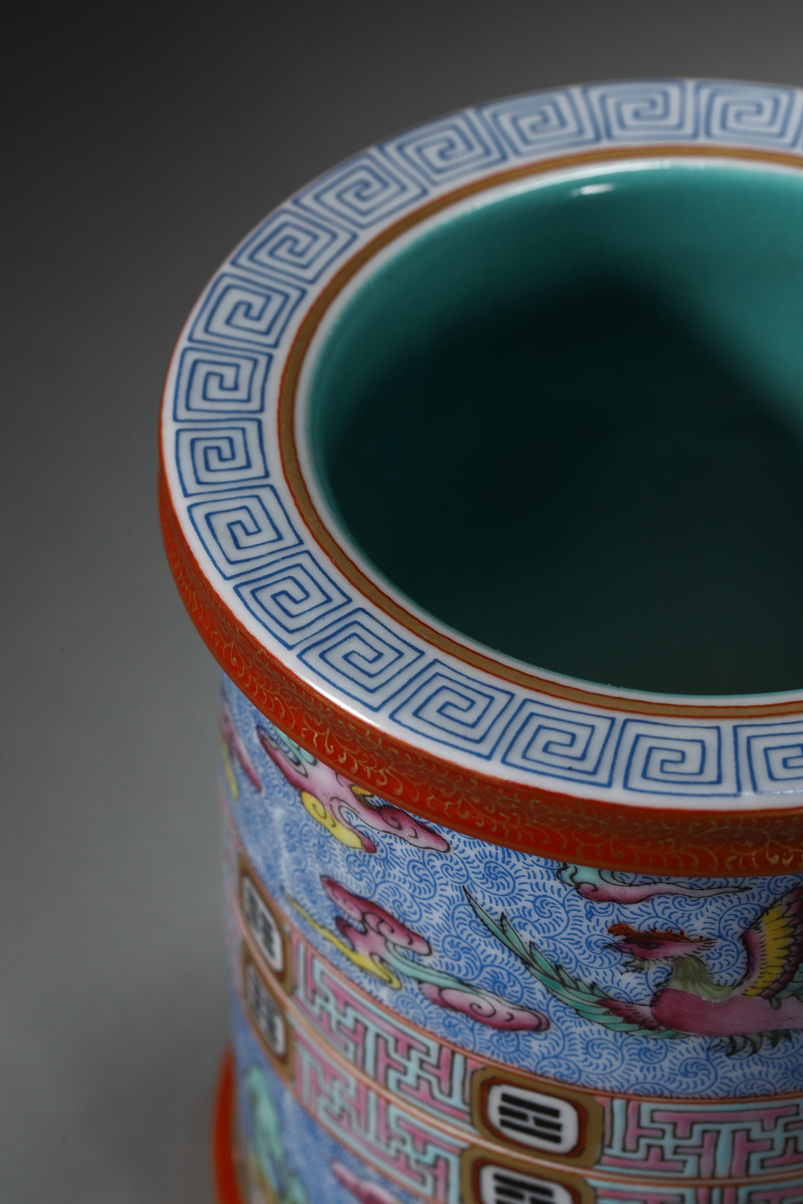 Yangcai Enamel Rotating Brushpot - 6