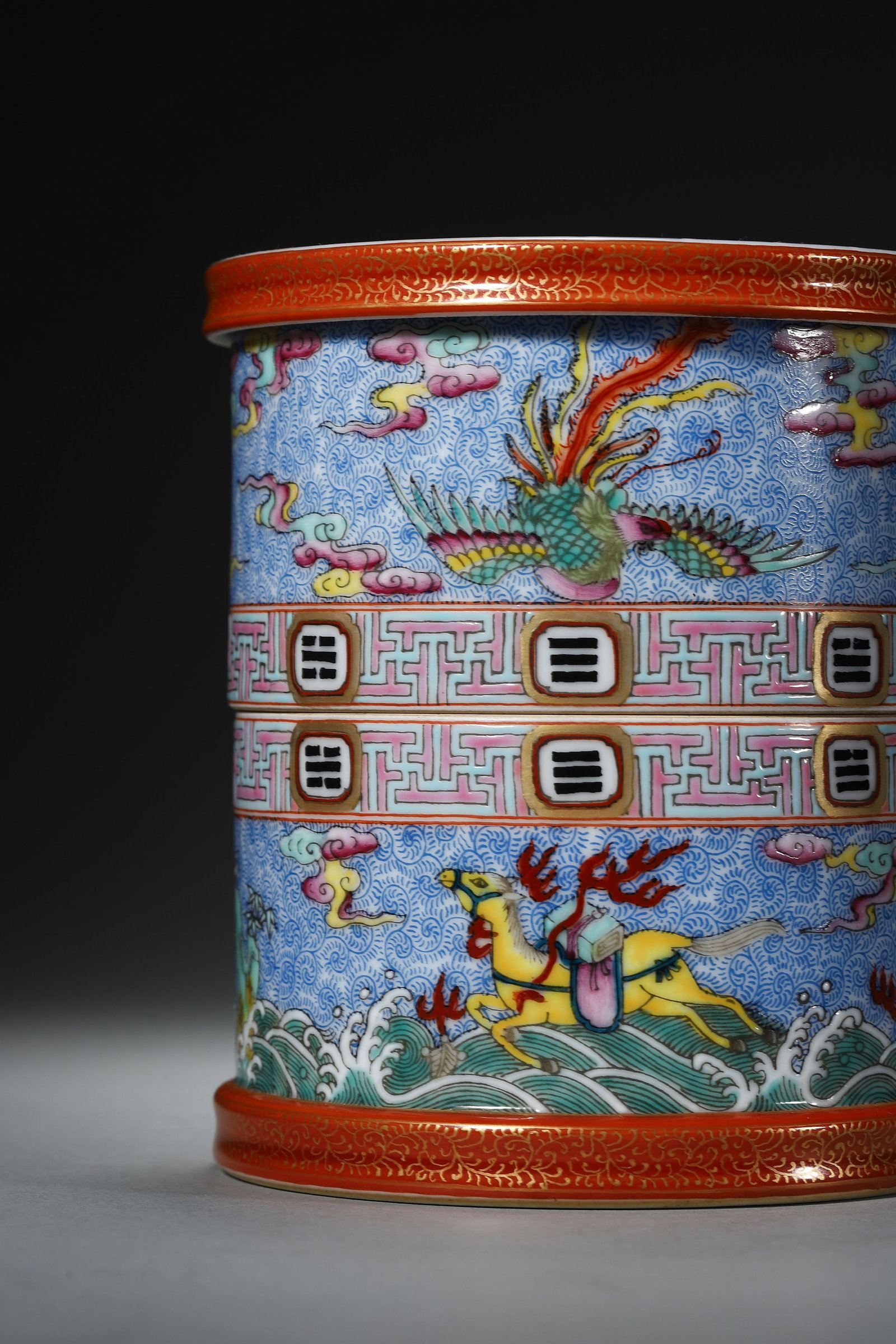Yangcai Enamel Rotating Brushpot - 8