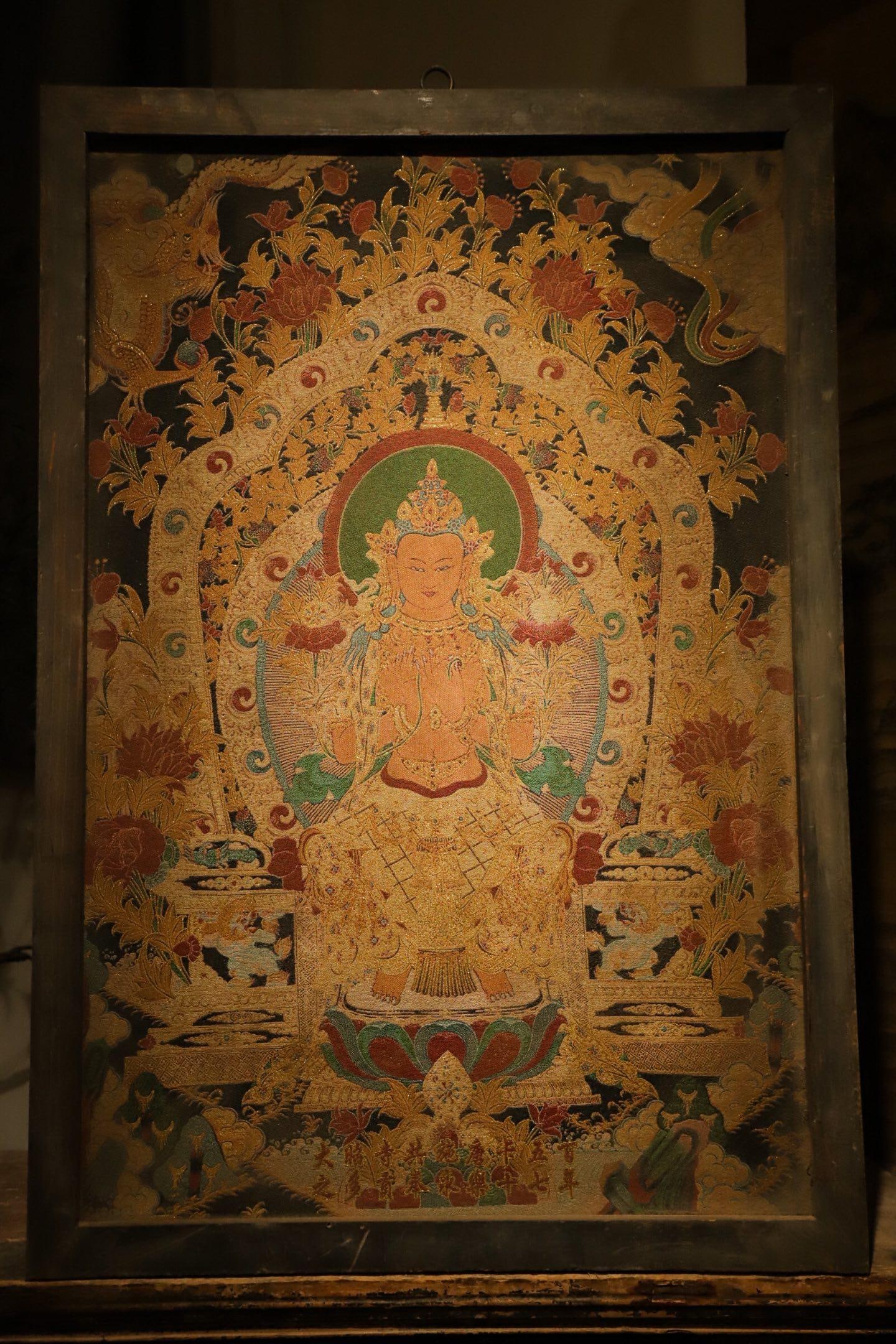 A THANGKA MAITREYA STATUE FROM THE QING DYNASTY: A THANGKA MAITREYA STATUE FROM THE QING DYNASTY. H:96cmL:66cm