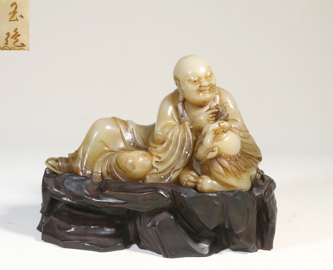 A Shoushan Stone Luohan Statue (1 of 9)