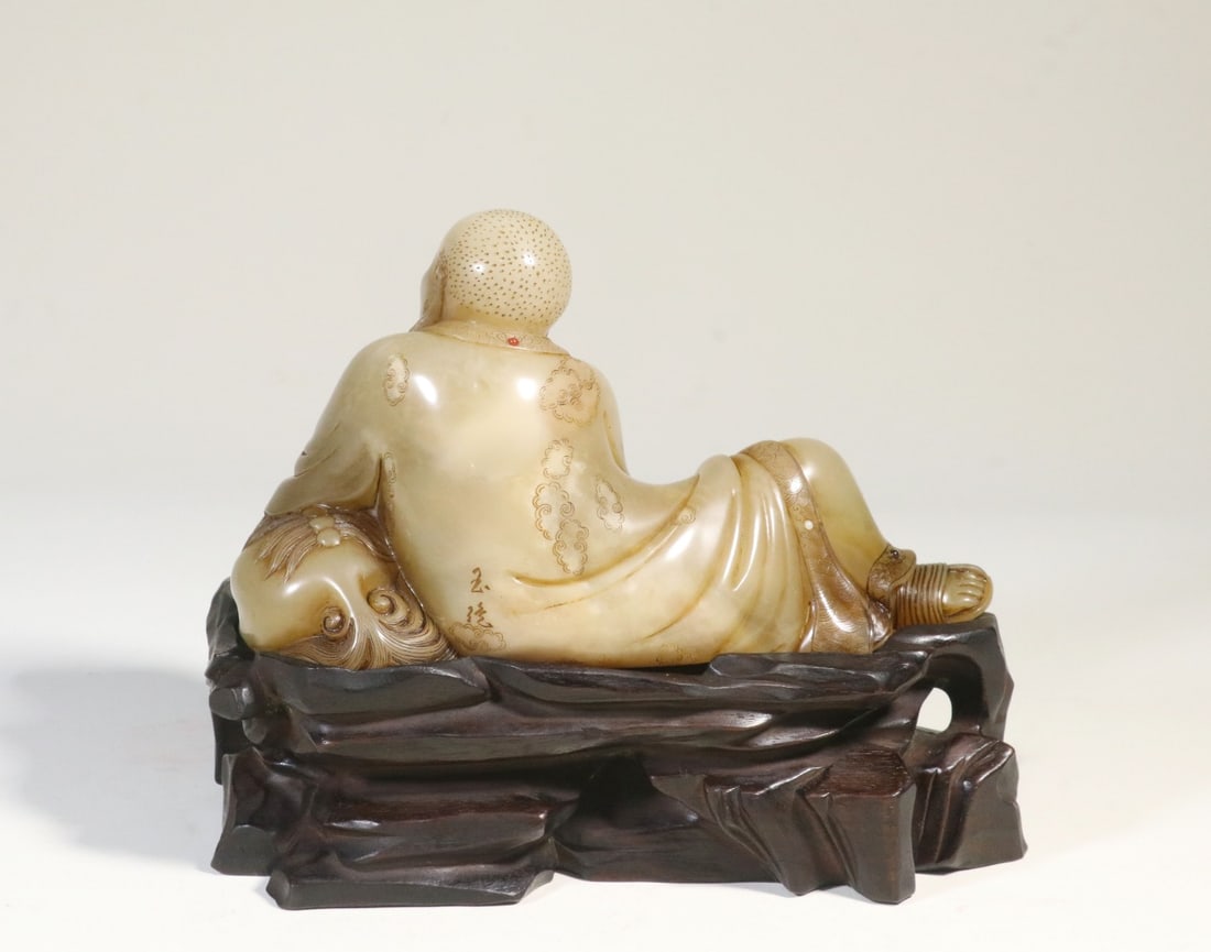 A Shoushan Stone Luohan Statue - 4
