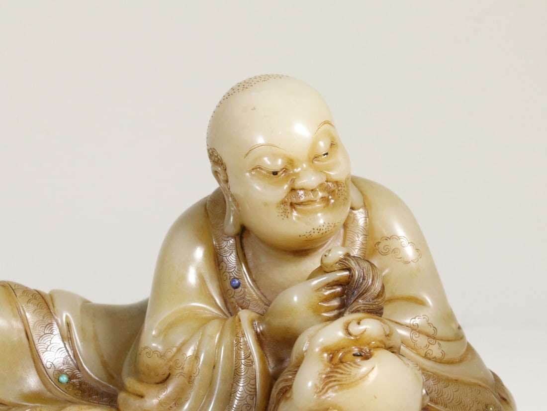A Shoushan Stone Luohan Statue - 5
