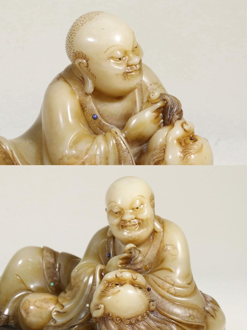 A Shoushan Stone Luohan Statue - 6