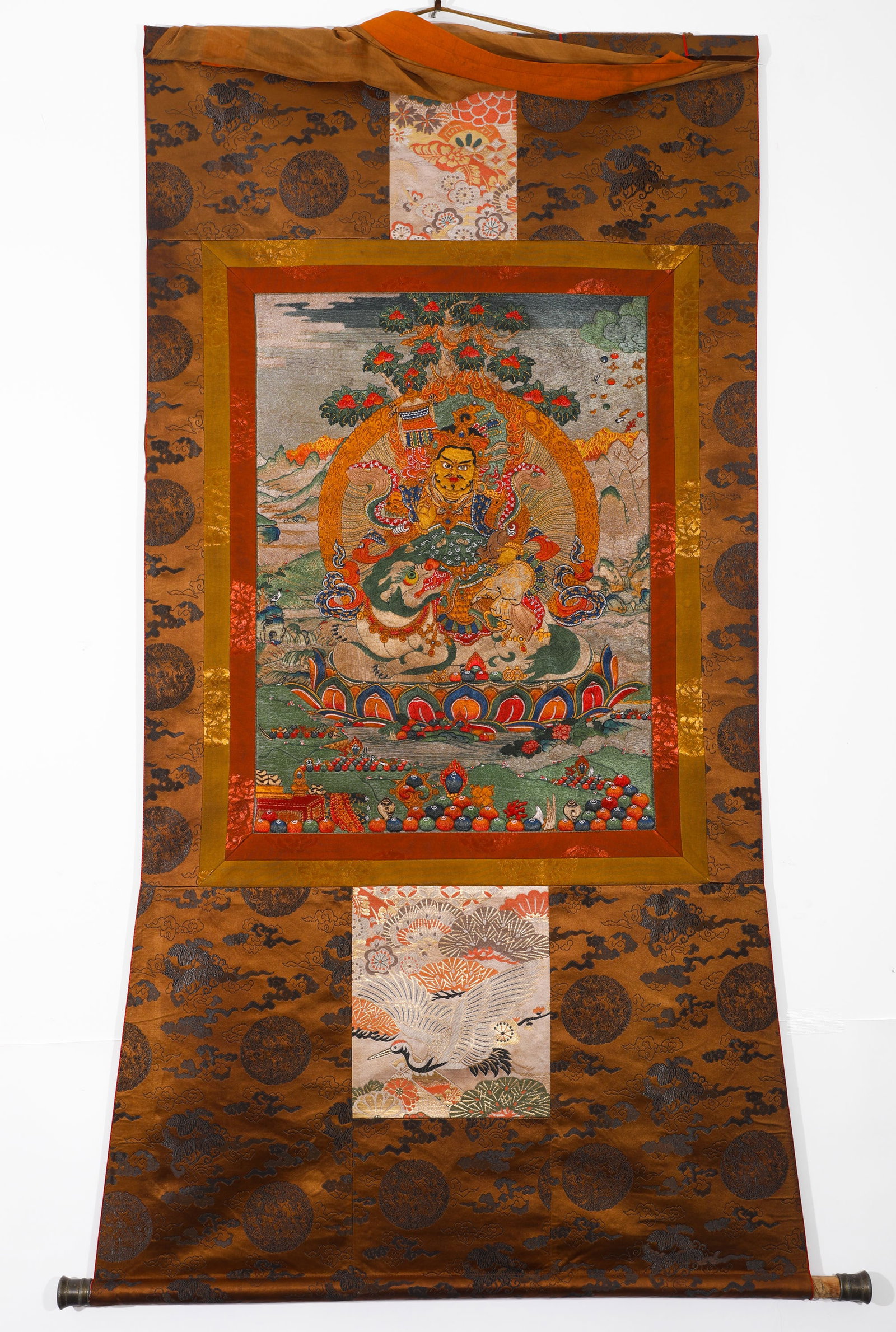 QING DYNASTY BROCADE TREASURE KING THANGKA (1 of 10)