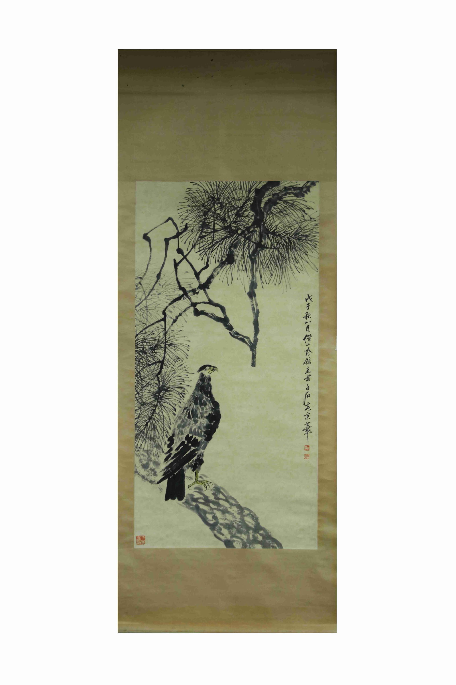 A Hanging Scroll: A Hanging Scroll. Dimensions: 53.54in x 26.77in.