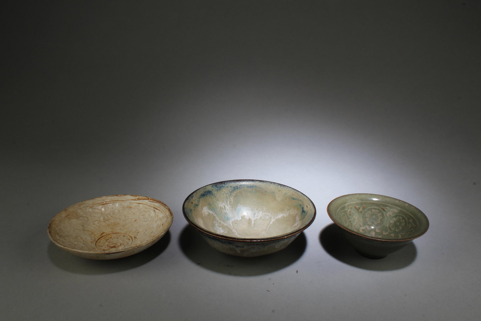 A Group of Three Porcelain Ornament: A Group of Three Porcelain Ornament. Diameter: 5.2" (Largest)