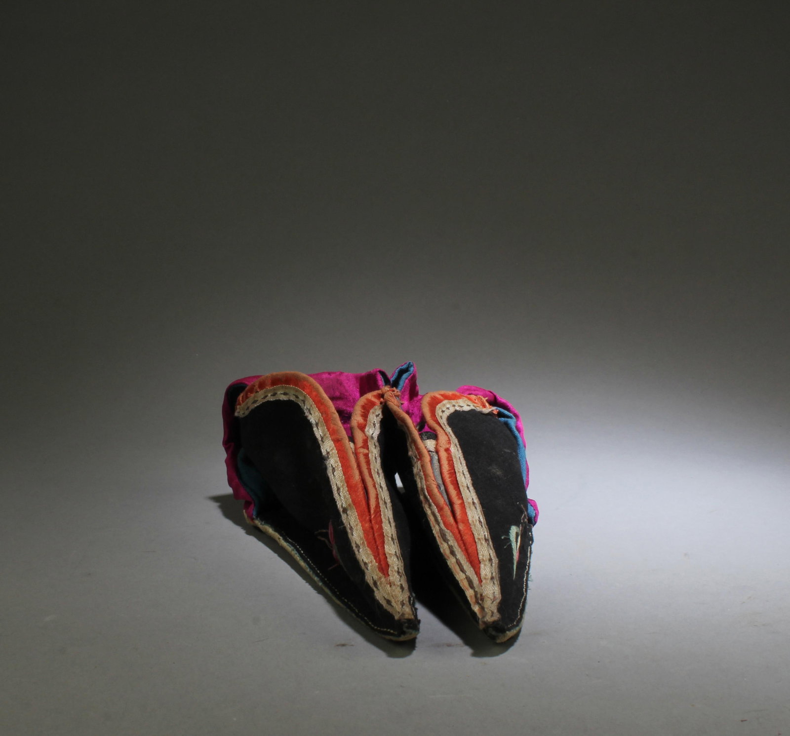 A Pair of Embroidered Shoes: A Pair of Embroidered Shoes. Length: 6"