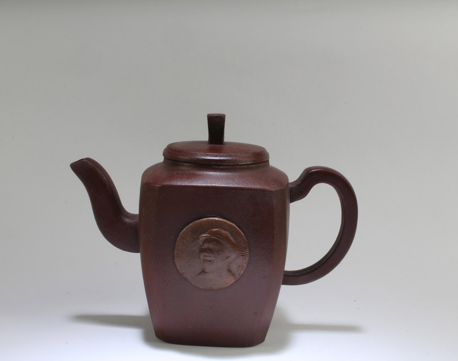 Chinese Zisha Teapot: Chinese Zisha Teapot. Length: 7"