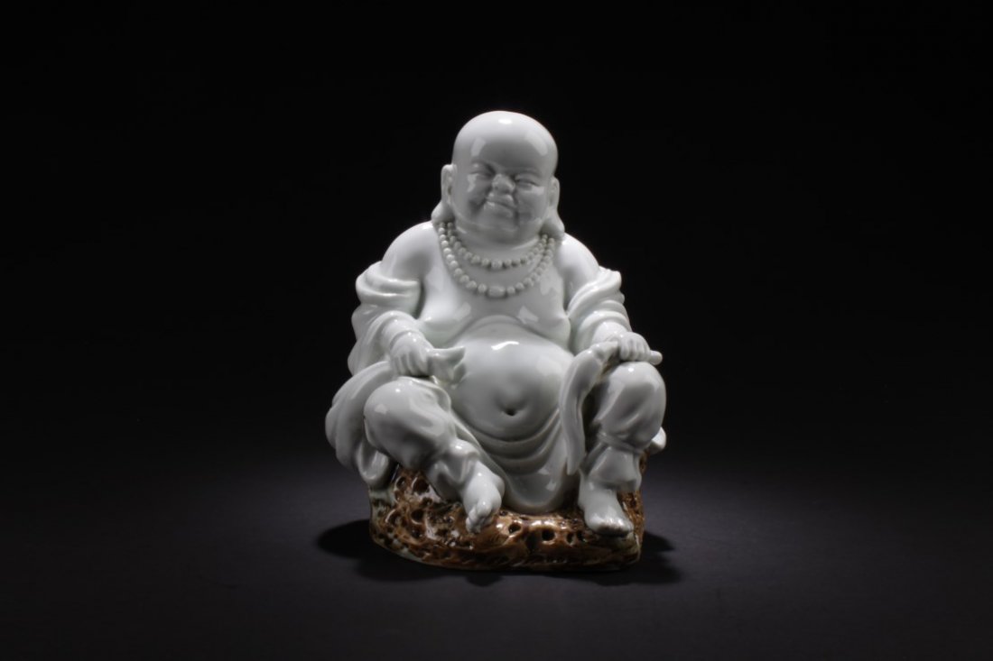 Chinese Blanc De Chine Smiling Buddha Statue (1 of 5)