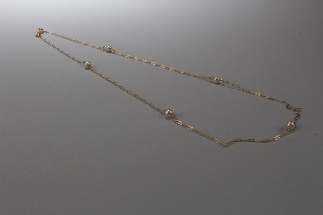 14K Gold Chain with Pearl (1 of 4)
