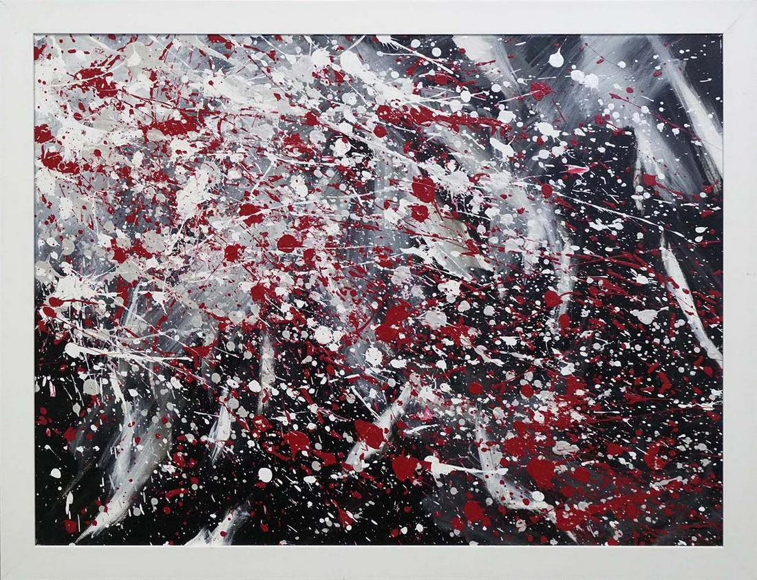 Original Oil on canvas Robert Copple Abstract: Original on canvas by Robert Copple Approx image size 30x36 inches. One of a kind original. Hand signed by the artist. Includes certificate of authenticity.