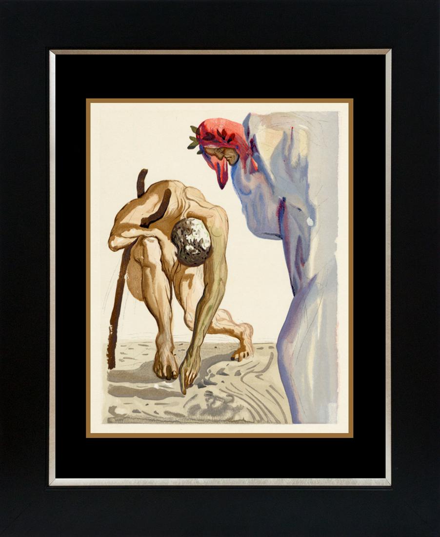 Salvador Dali Divine Comedy Suit Original Wood Block: Salvador Dali 1964 Divine Comedy Wood Block authenticated by Albert Field/Frank Hunter. From the Divine Comedy series in 1964. Includes certificate of authenticity by Frank Hunter. Approx 24x20 inches