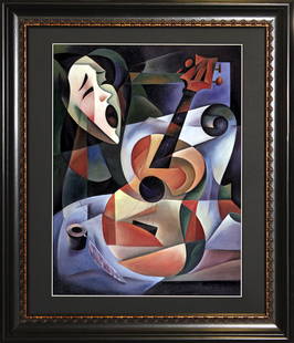 Zinovy Shersher The Mask Limited Edition on paper: Zinovy Limited Edition on paper The Mask Approx size 30x40 inches. Hand signed and numbered by the artist. Custom framed. Includes certificate of authenticity.