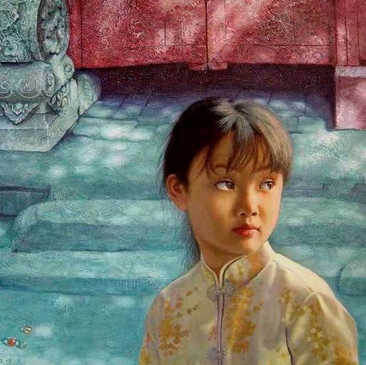 Original Oil on canvas by Cunyu Wang Looking Back Aug 14, 2021 Art