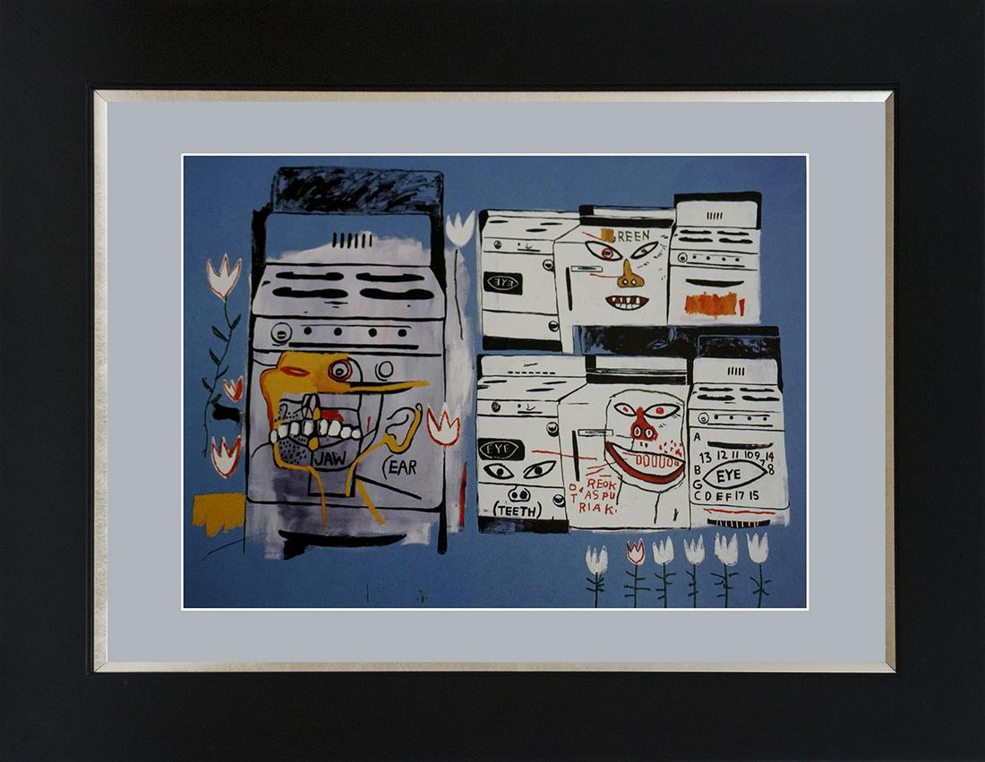 Jean Michel Basquiat color plate lithograph: Jean Michel Basquiat Lithograph from 1982. Approx 24x20 inches Custom framed Includes certificate.