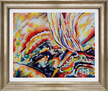 Katherine Arion Original oil on canvas Abstract: Original on canvas by Katherine Arion. One of a kind and hand signed by the artist. Approx 28 x 26 inches Includes certificate