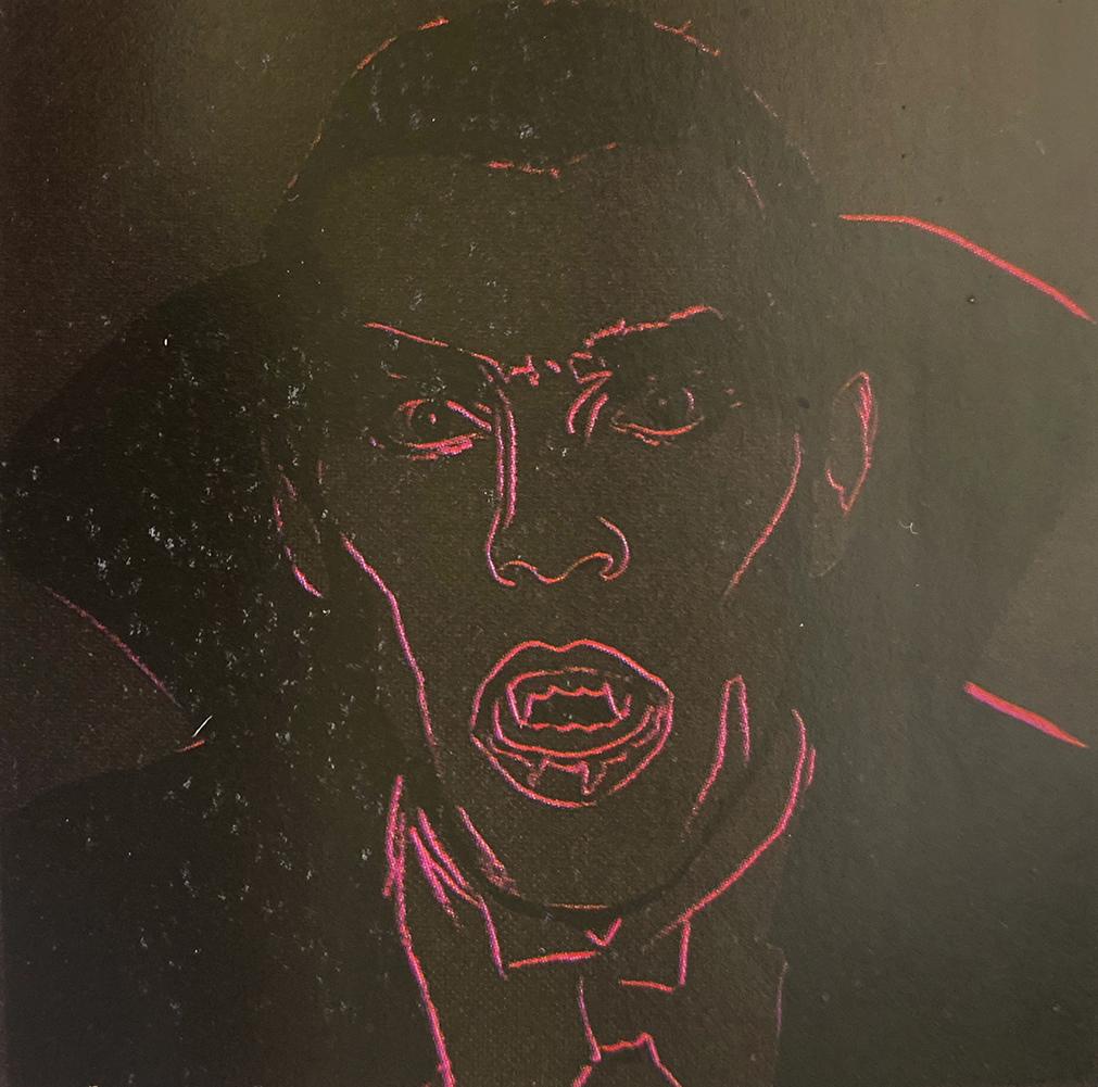 Draqula Andy Warhol Original Silkscreen Serigraph with: Andy Warhol AP Original Silkscreen Serigraph Artist Proof approx 38x38 inches and includes documentation and official stamps for Andy Warhol and his publisher Ron Feldman