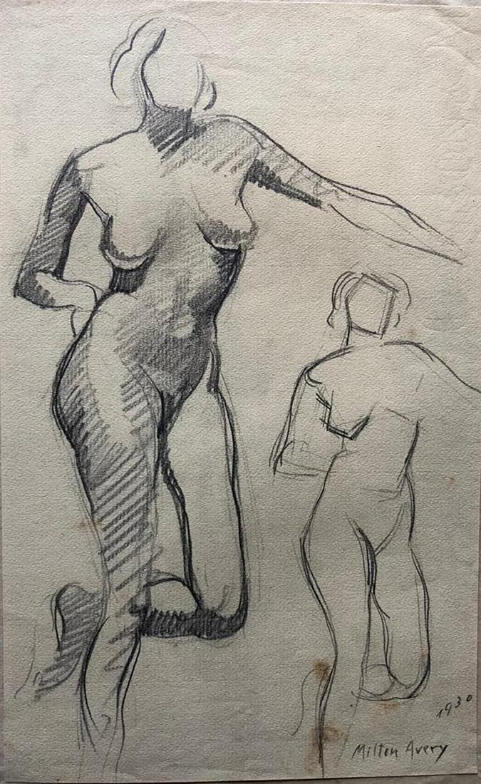 Milton Avery original drawings Artist: Milton Avery: Artist: Milton Avery (1885-1965) American artist.Technique: pencil on paper.Title: nude womanDated: (1930) (1940) (1944)Measures: 2 drawings of (25.5 x 39 cm)A drawing 19 x 30.5 cm.Biography:The son o